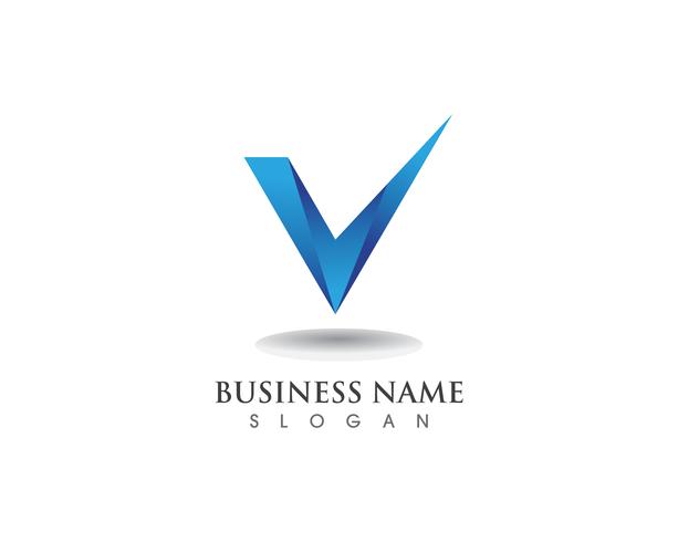 V logo business and symbols template vector