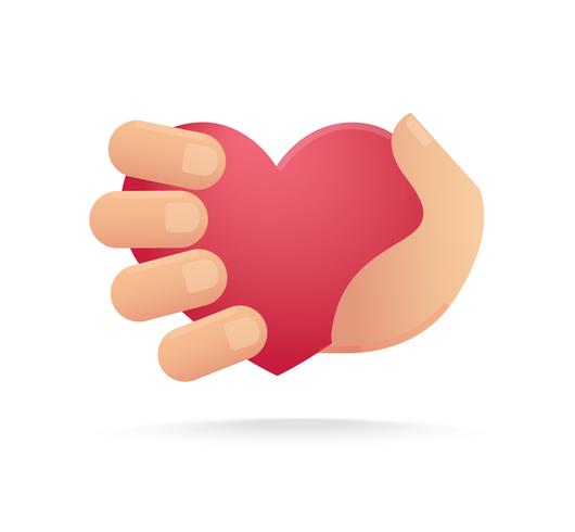 mano que sostiene el icono del corazón. concepto de amor vector