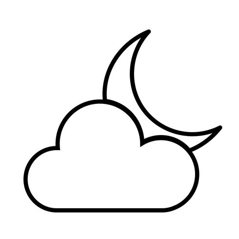 Luna y nube icono Vector