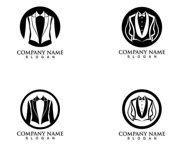 Tuxedo man logo and symbols black icons template vector