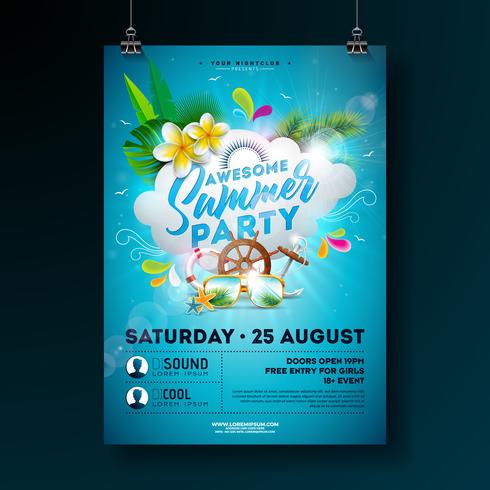 Summer Time Flyer Design  vector