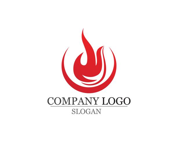 Llama de fuego Logo plantilla vector icono Petróleo gas y energía