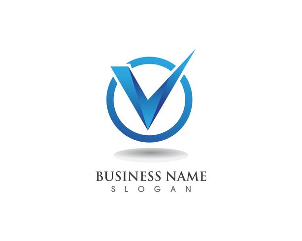 V logo business and symbols template vector