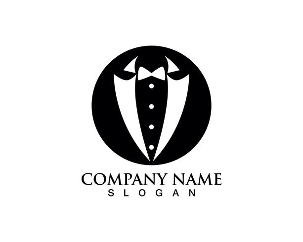 Tuxedo man logo and symbols black icons template vector