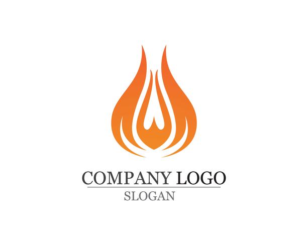Fire flame Logo Template vector icon Oil gas and energy