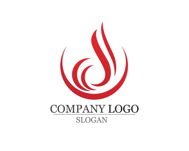 Llama de fuego Logo plantilla vector icono Petróleo gas y energía