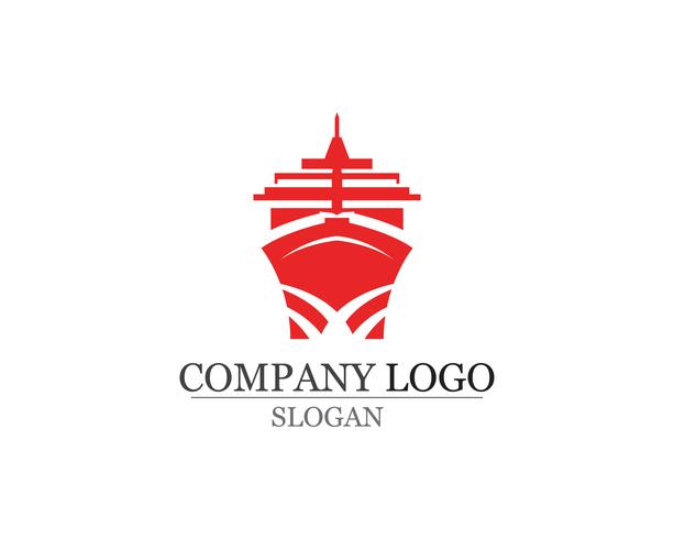 Ocean cruise liner ship silhouette simple linear logo