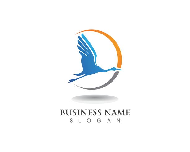 Crane Bird Logo Template vector