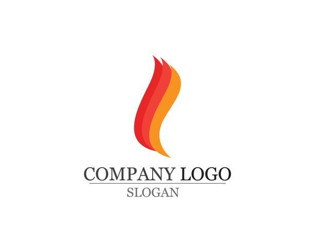 Llama de fuego Logo plantilla vector icono Petróleo gas y energía