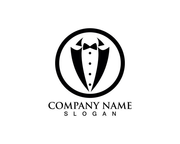 Tuxedo man logo and symbols black icons template vector