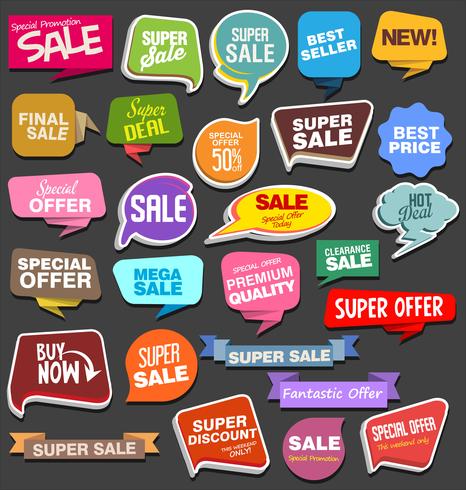 Modern badges stickers and labels collection vector