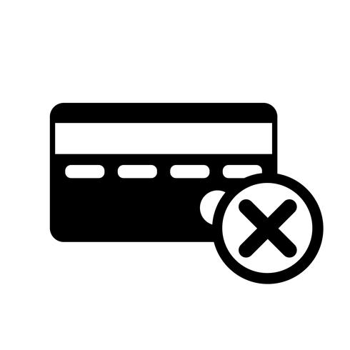 Tarjeta de crédito rechazada icono Vector