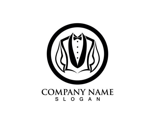 Tuxedo man logo and symbols black icons template vector