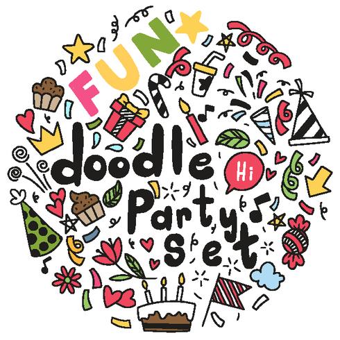 Dibujado a mano feliz cumpleaños adornos fondo doodle ementevent patrón fiesta Vector ilustración