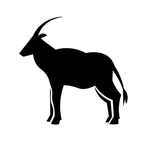 vector de icono de antílope oryx