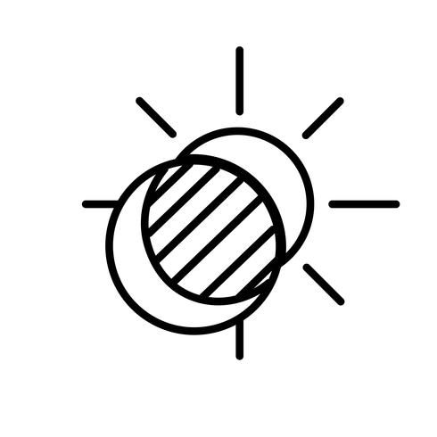 Sun and Moon Eclipse Icon Vector
