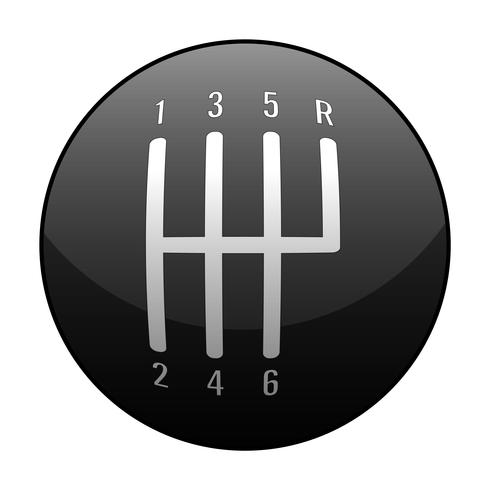 Automotive Standard Manual Transmission 6 Speed Shift Knob Vector Illustration