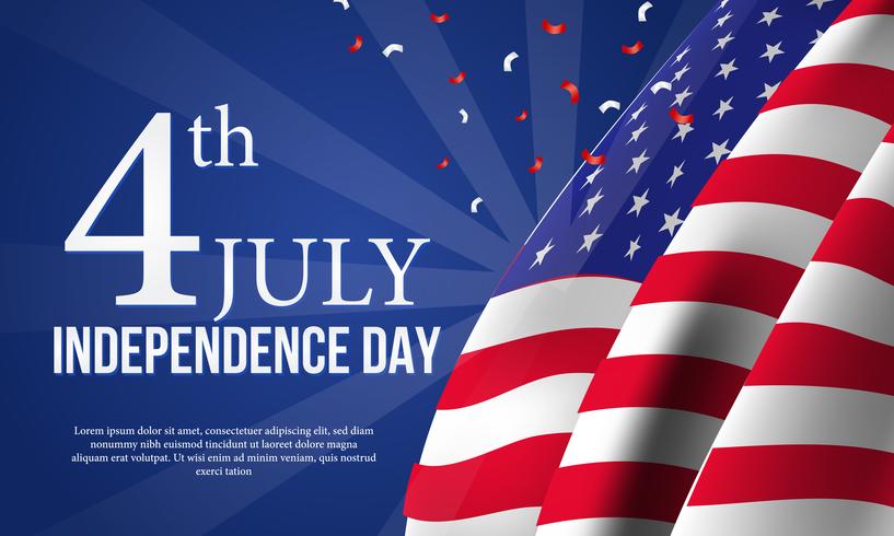 American Independence day banner template vector