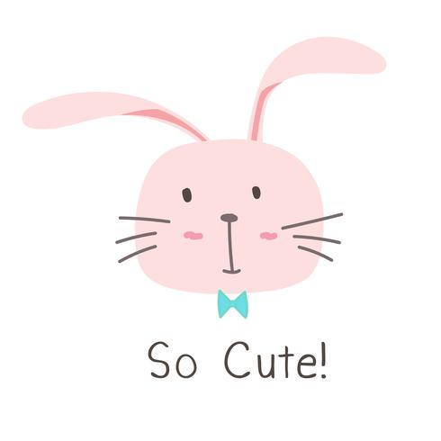 Cute Bunny Vector Illustration.