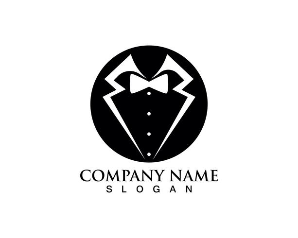 Tuxedo man logo and symbols black icons template vector