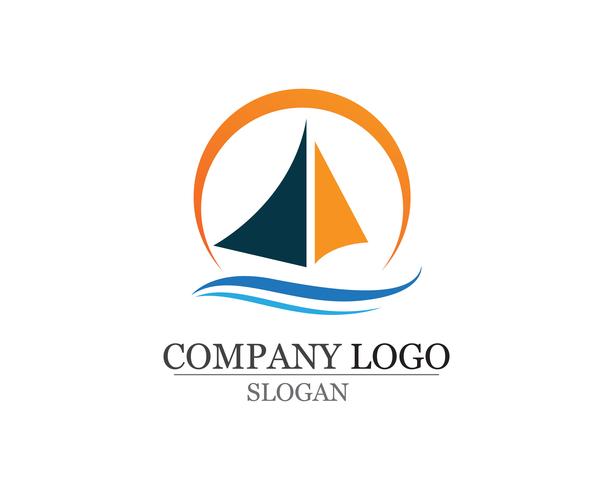 Ocean cruise liner ship silhouette simple linear logo vector