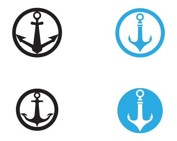 anchor logo and symbol template vector icons