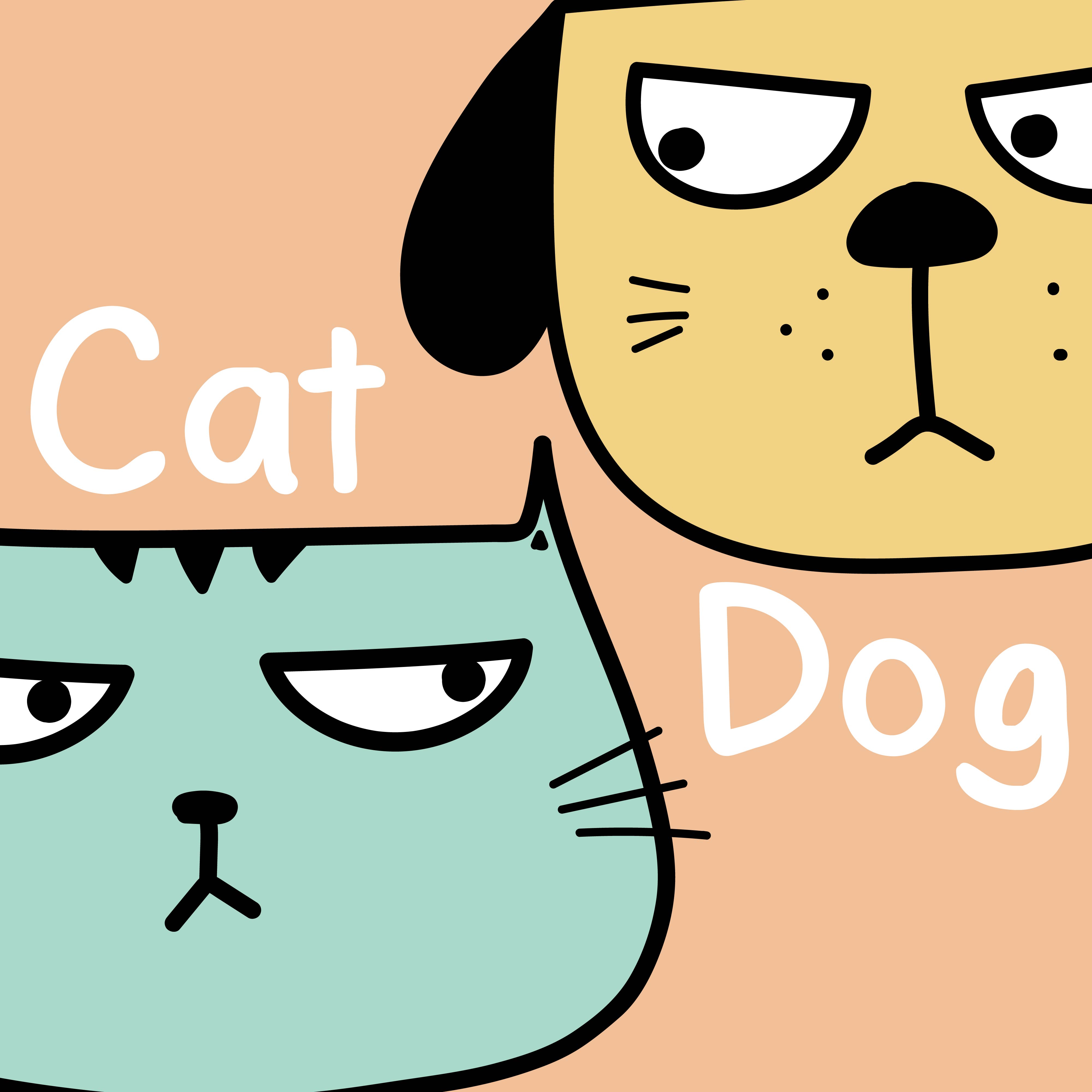 Cat Vs Dog Vector Illustration Background. 583905 Vector Art at Vecteezy