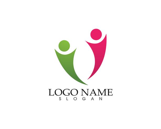 Plantilla de logotipo y símbolos para personas de la comunidad vector