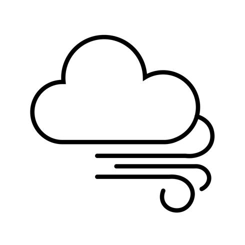 Vector icono de nube y viento