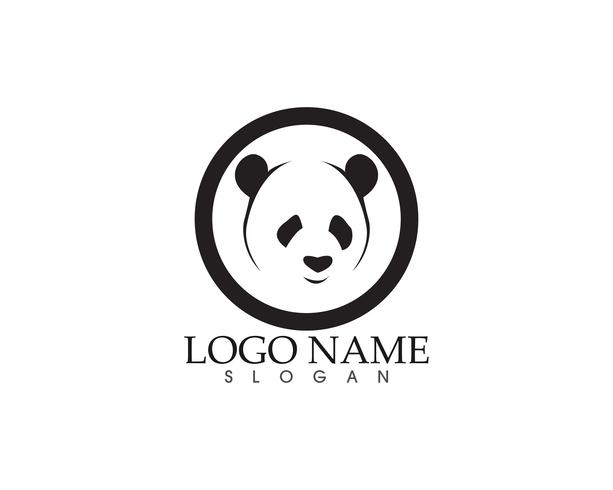 Panda logo and symbols template icons app vector