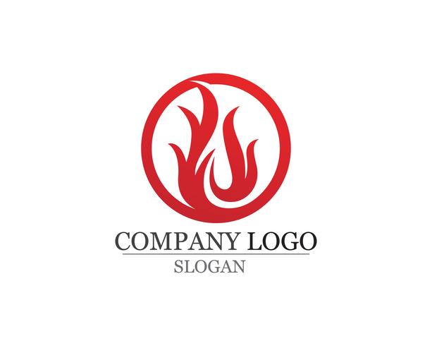 Llama de fuego Logo plantilla vector icono Petróleo gas y energía