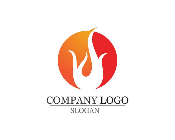 Llama de fuego Logo plantilla vector icono Petróleo gas y energía