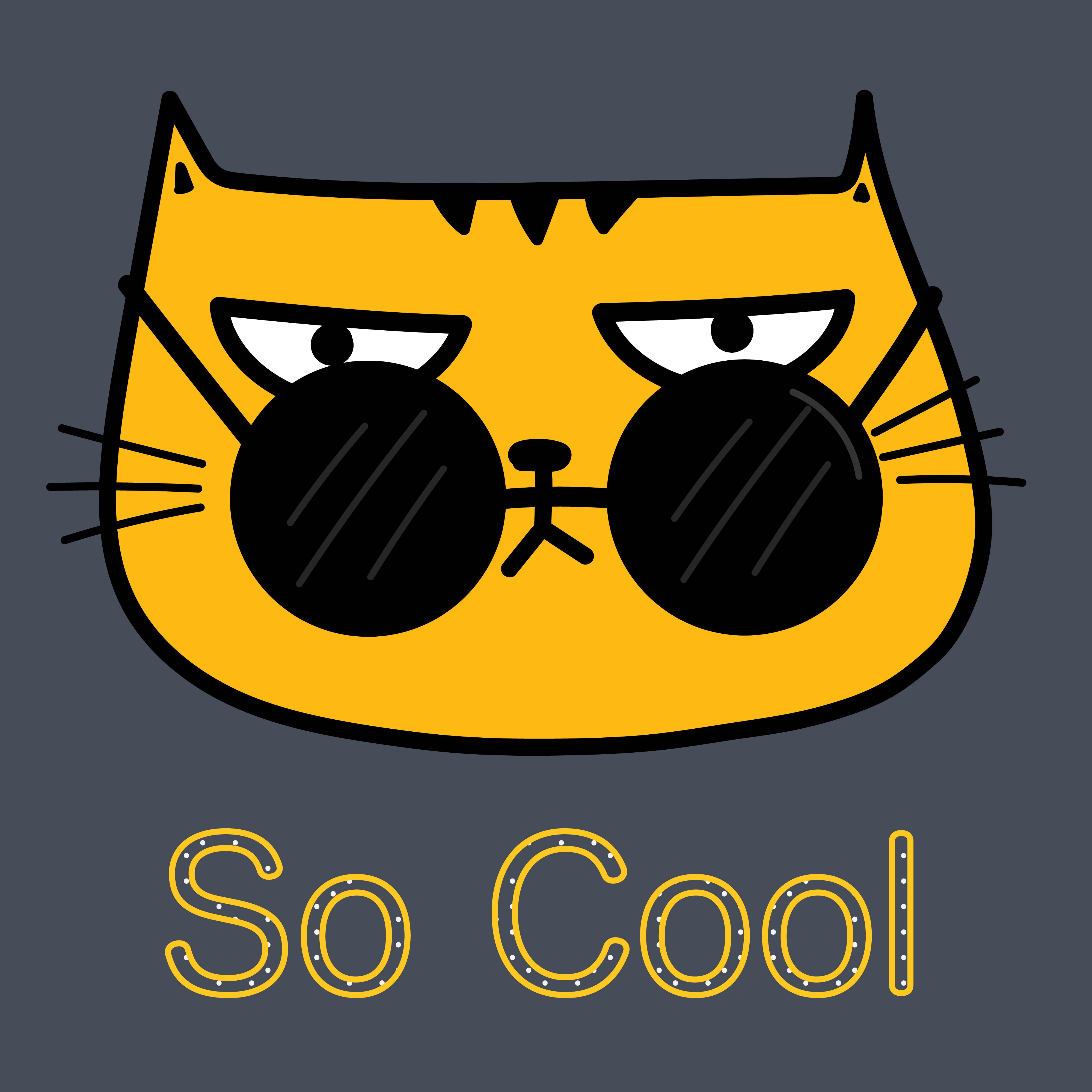 Cool Cat With Sunglasses Vector Illustration. 584044 Vector Art at Vecteezy