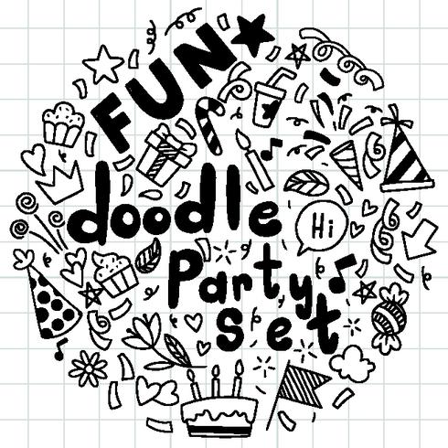 hand drawn Happy birthday Ornaments background doodle ementevent pattern party Vector illustration