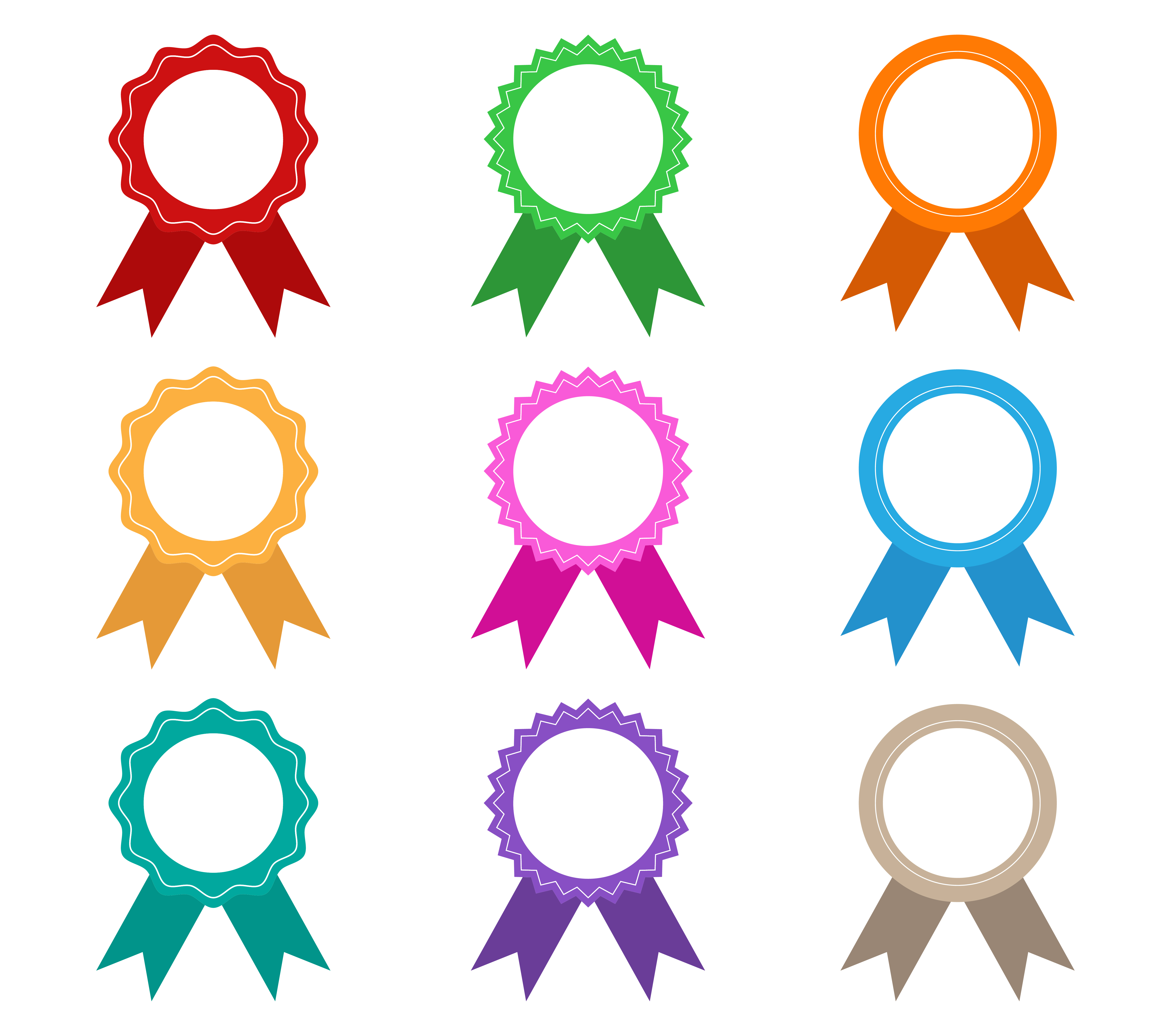 Download Collection of colorful award ribbons vector set isolated ...