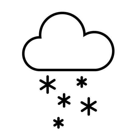 Vector de nube y nieve icono