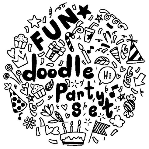 Dibujado a mano feliz cumpleaños adornos fondo doodle ementevent patrón fiesta Vector ilustración