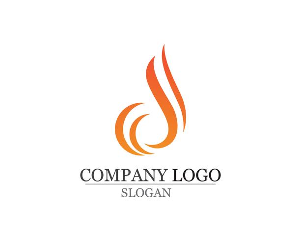 Llama de fuego Logo plantilla vector icono Petróleo gas y energía