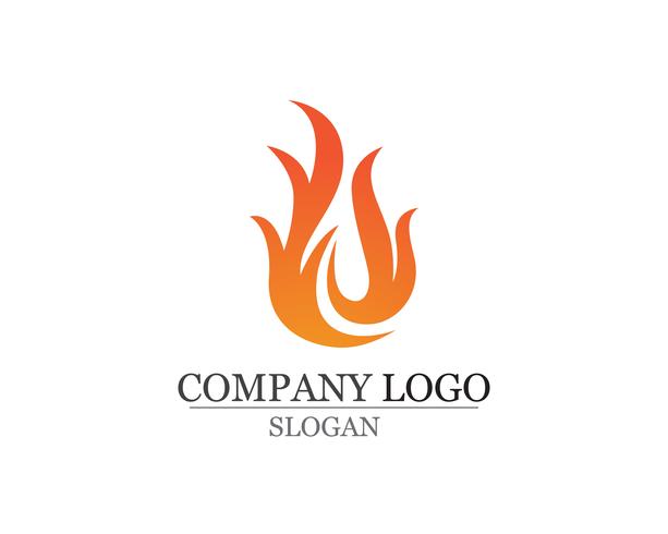 Llama de fuego Logo plantilla vector icono Petróleo gas y energía