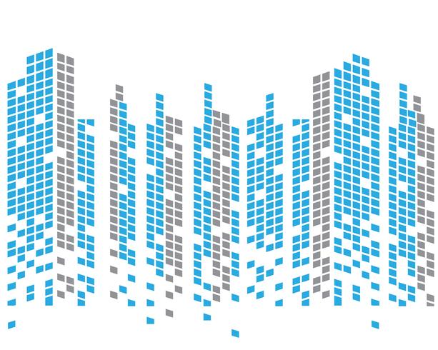 Horizonte de la ciudad moderna. silueta de la ciudad. ilustración vectorial en diseño plano vector