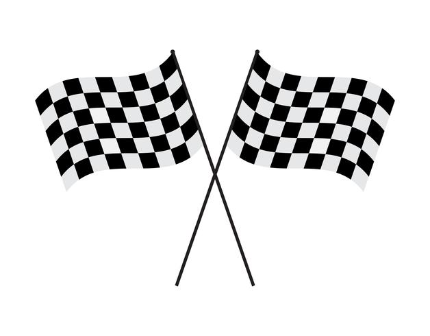 Vector illustration crossed checkered flag on white background