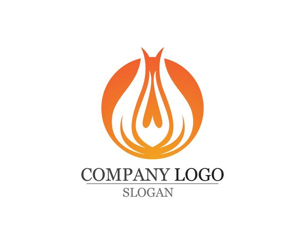 Llama de fuego Logo plantilla vector icono Petróleo gas y energía