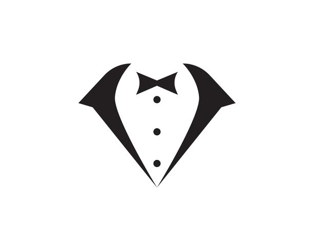 Tuxedo man logo and symbols black icons template vector