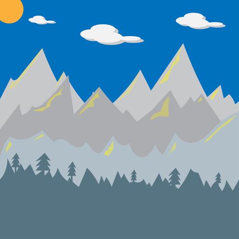 hermoso paisaje puesta de sol. vector