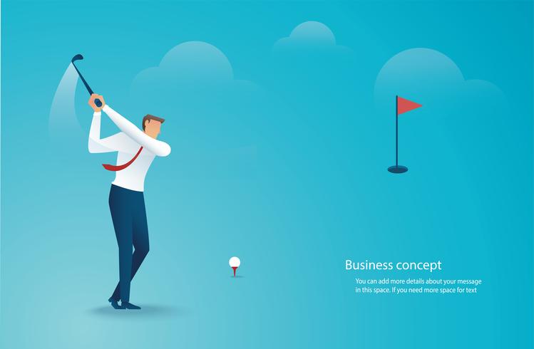 Ilustración de vector de golf conducción empresario