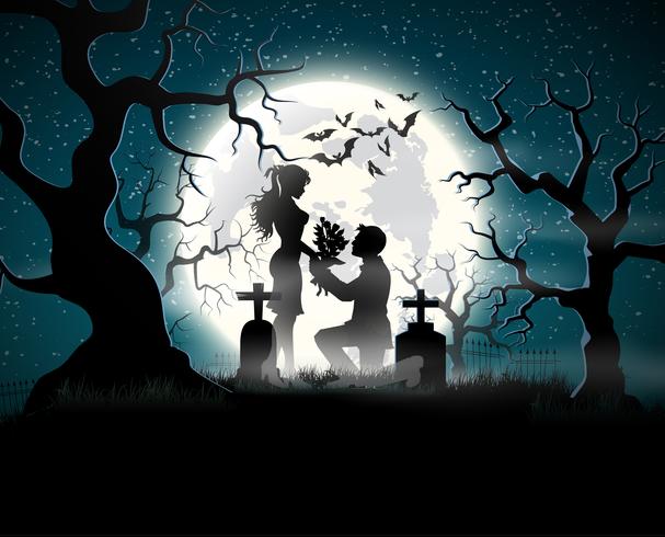 Soul lovers in the moonlight . vector