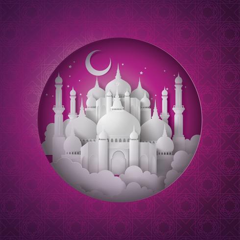 Vector of paper Mosque.