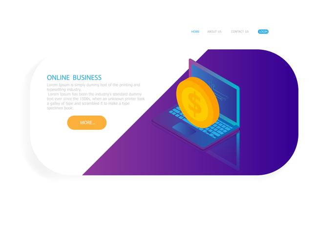 online business concept vector