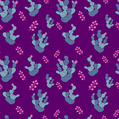 Dibujado a mano patrón sin costuras decorativas con cactus. en estilo escandinavo. Diseño tropical de moda para textil. vector