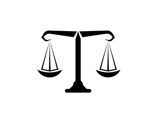 Aplicación de iconos de logotipo y símbolos de abogado de justicia vector